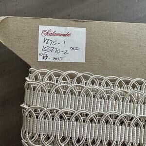 Scalamandre Silk 10.5 Yds LE MANS LINEN WHITES SC V875 0001 Trim Gimp Braid Loop